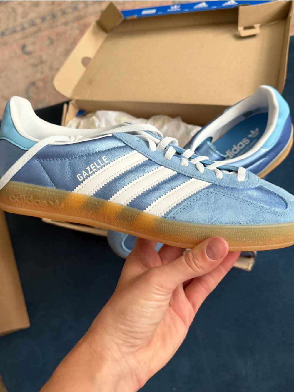 adidas Blue & White Gazelle Indoor Shoe Box - Picture 2 of 4